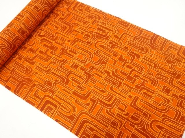 JAPANESE KIMONO / ANTIQUE GEOMETRIC PATTERN BOLT FOR HAORI
